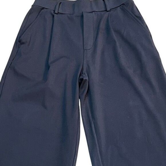 Pull on Elastic Waist Pleated Black Wide Leg Palazzo Pants Size XS - Picture 2 of 4